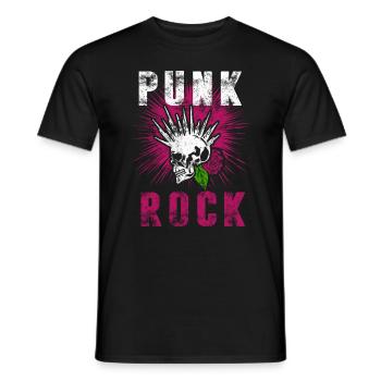 Punk skull punk rock punks punk rocker - Men's T-Shirt - black - Front - AI Model Male 178 light (178cm)