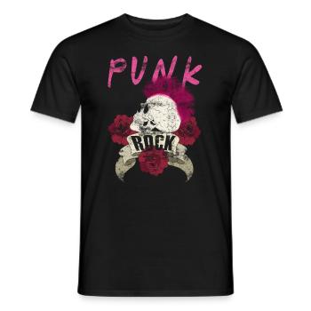 Punk punk rocker skull punk punk music - Men's T-Shirt - black - Front - AI Model Male 178 light (178cm)