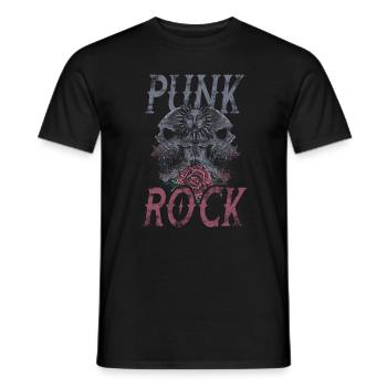 Punk punk rocker skull punk punk music - Men's T-Shirt - black - Front - AI Model Male 178 light (178cm)