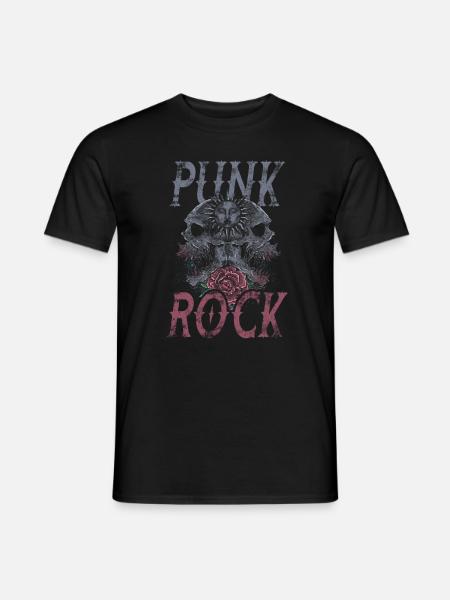 Punk Punkrocker Totenkopf Punks Punker Musik - Männer T-Shirt - Schwarz