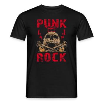 Punk punk rocker skull punk punk music - Men's T-Shirt - black - Front - AI Model Male 178 light (178cm)