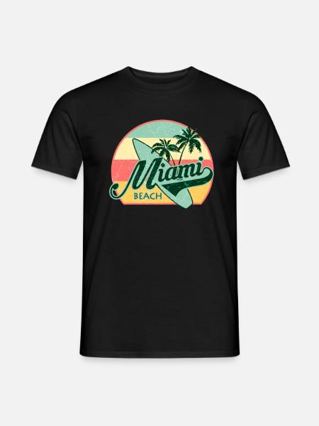 Miami Beach Summer Holiday USA 70s Touriste - T-shirt homme - noir