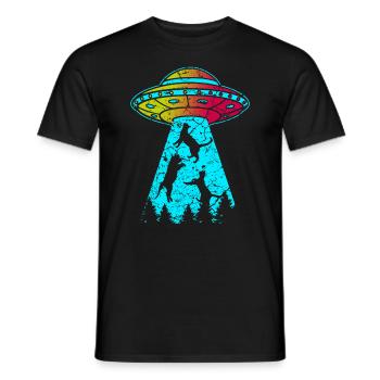 Alien Ufo Space Alien Animal Space - Men's T-Shirt - black - Front - AI Model Male 178 light (178cm)