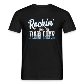Rock Papa Rock und Roll Vatertag Geschenk Gitarren - Männer T-Shirt - Schwarz - Vorne - AI Model Male 178 light (178cm)