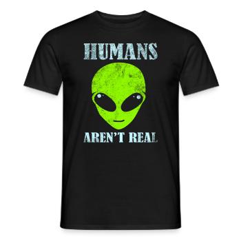 Funny Alien Ufo Alien Space Aliens - Men's T-Shirt - black - Front - AI Model Male 178 light (178cm)