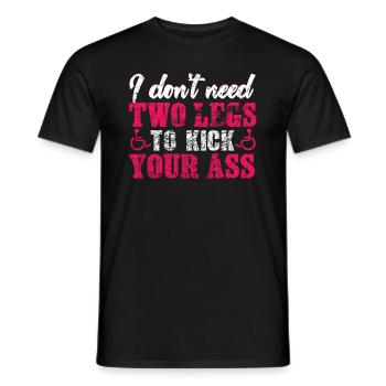 Wheelchair humor disability handicap gift - Men's T-Shirt - black - Front - AI Model Male 178 light (178cm)