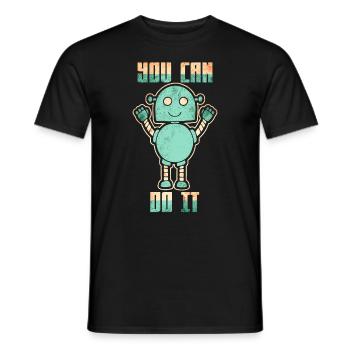 Robots robotics science future - Men's T-Shirt - black - Front - AI Model Male 178 light (178cm)