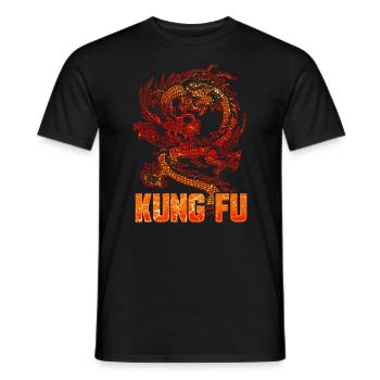 Kung Fu Drache China Kampfkunst Kampfsport - Männer T-Shirt - Schwarz - Vorne - AI Model Male 178 light (178cm)