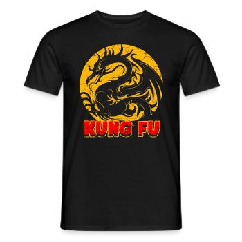 Kung Fu dragon china martial arts martial arts - Men's T-Shirt - black - Front - AI Model Male 178 light (178cm)