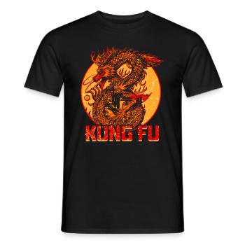 Kung Fu Drache China Kampfkunst Kampfsport - Männer T-Shirt - Schwarz - Vorne - AI Model Male 178 light (178cm)