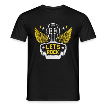 Rock n roll rock music rock and roll guitarist - Men's T-Shirt - black - Front - AI Model Male 178 light (178cm)