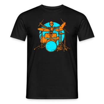 Skelet drummer drums drummers Halloween - Men's T-Shirt - black - Front - AI Model Male 178 light (178cm)