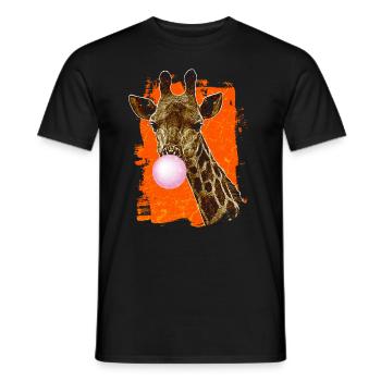 Déguisement motif animalier anniversaire girafes girafes - T-shirt homme - noir - Devant - AI Model Male 178 light (178cm)