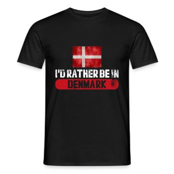 Danemark drapeau drapeau danois scandinavie vacances - T-shirt homme - noir - Devant - AI Model Male 178 light (178cm)
