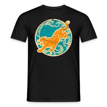 Tigre arts martiaux mixtes gros chats chats sauvages - T-shirt homme - noir - Devant - AI Model Male 178 light (178cm)