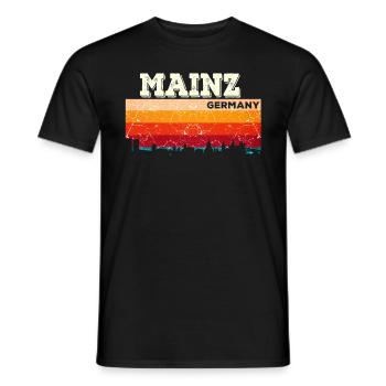 Mainz Skyline Heimatstadt Deutschland Städte - Männer T-Shirt - Schwarz - Vorne - AI Model Male 178 light (178cm)
