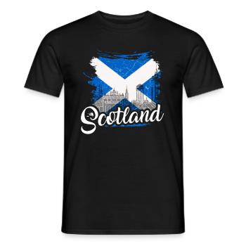 Scotland Flag Scottish Coat of Arms Scots - Men's T-Shirt - black - Front - AI Model Male 178 light (178cm)