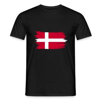 Danemark Drapeau drapeau danois Scandinavie Vacances - T-shirt homme - noir - Devant - AI Model Male 178 light (178cm)