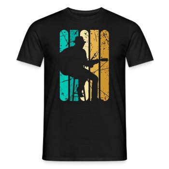 Bass Guitar Bassist Player EADG Bassist Music - Men's T-Shirt - black - Front - AI Model Male 178 light (178cm)