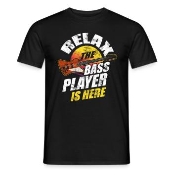 Bass guitar bassist player EADG bassist music - Men's T-Shirt - black - Front - AI Model Male 178 light (178cm)