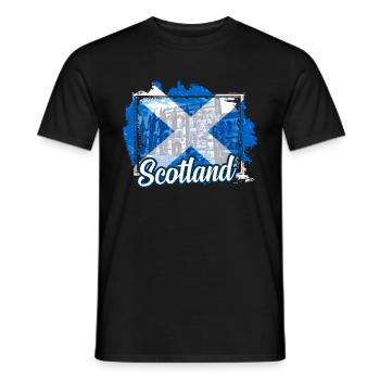 Drapeau de l'Écosse Armoiries écossaises Écossais - T-shirt homme - noir - Devant - AI Model Male 178 light (178cm)