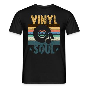DJ Vinyl Soul Plattenspieler LP Schallplatten - Männer T-Shirt - Schwarz - Vorne - AI Model Male 178 light (178cm)