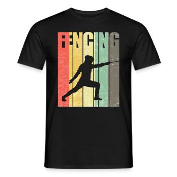 Funny fencing sport fencing fencer epee fight - Men's T-Shirt - black - Front - AI Model Male 178 light (178cm)