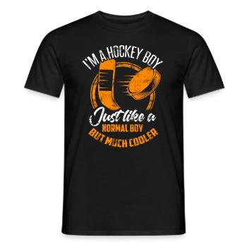 Eishockey Junge Hockey Boy Sohn Hockeyspieler - Männer T-Shirt - Schwarz - Vorne - AI Model Male 178 light (178cm)