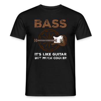 Bass guitar cool bass player bass player musician - Men's T-Shirt - black - Front - AI Model Male 178 light (178cm)