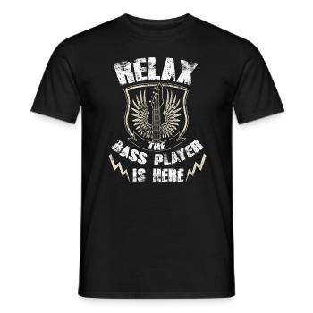Bass guitar bass player EADG bassist bassist - Men's T-Shirt - black - Front - AI Model Male 178 light (178cm)