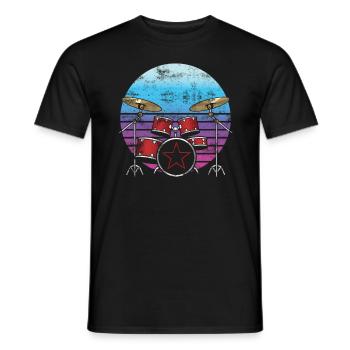 Batteur batterie batteur baguettes musique - T-shirt homme - noir - Devant - AI Model Male 178 light (178cm)