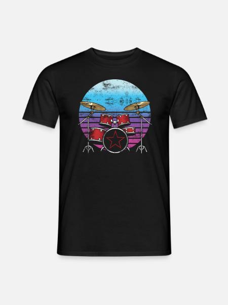 Batteur batterie batteur baguettes musique - T-shirt homme - noir