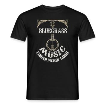 Bluegrass Gitarren Musik Banjo Geschenk - Männer T-Shirt - Schwarz - Vorne - AI Model Male 178 light (178cm)