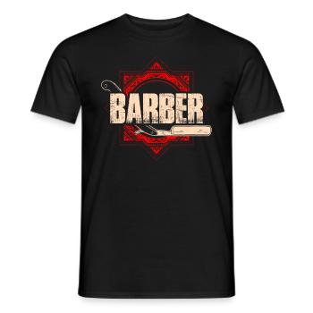 Barber profession beard beard bearer beard care hairdresser - Men's T-Shirt - black - Front - AI Model Male 178 light (178cm)