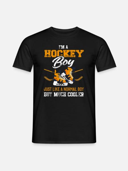 Hockey Junge - Männer T-Shirt - Schwarz