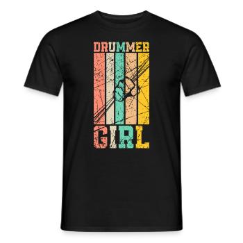 Drums women - Men's T-Shirt - black - Front - AI Model Male 178 light (178cm)