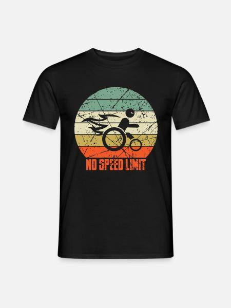 Lustiger Rollstuhl Spruch - Männer T-Shirt - Schwarz