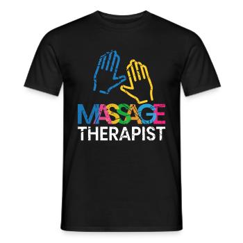 Massage - T-shirt homme - noir - Devant - AI Model Male 178 light (178cm)