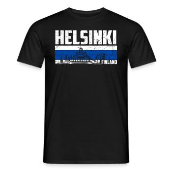 Helsinki Finnland - Männer T-Shirt - Schwarz - Vorne - AI Model Male 178 light (178cm)