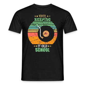 Platine vinyle DJ - T-shirt homme - noir - Devant - AI Model Male 178 light (178cm)