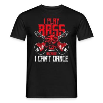 Bass player who can't dance - Men's T-Shirt - black - Front - AI Model Male 178 light (178cm)