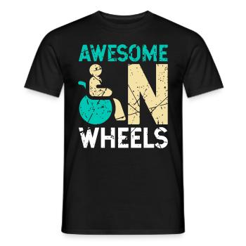 Humour en fauteuil roulant handicap handicap - T-shirt homme - noir - Devant - AI Model Male 178 light (178cm)
