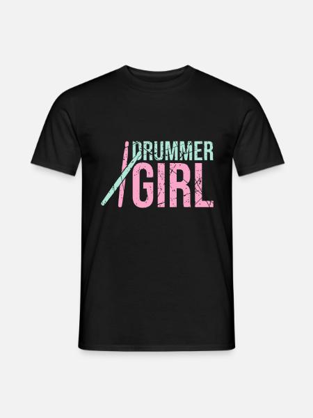 Batterie de fille batteur - T-shirt homme - noir