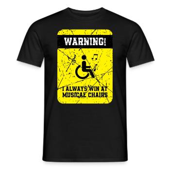 Lustiger Rollstuhl Spruch Rollstuhlfahrer - Männer T-Shirt - Schwarz - Vorne - AI Model Male 178 light (178cm)