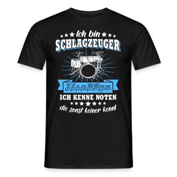 Schlagzeuger Drummer Sprüche Noten Geschenk - Männer T-Shirt - Schwarz - Vorne - AI Model Male 178 light (178cm)