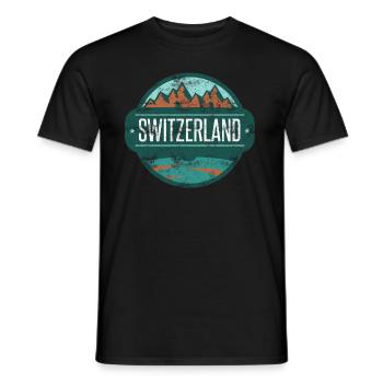 Schweizer Berge und Alpen Schweiz - Männer T-Shirt - Schwarz - Vorne - AI Model Male 178 light (178cm)