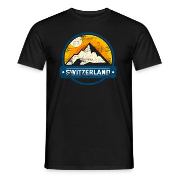 Schweizer Berge Alpen Schweiz - Männer T-Shirt - Schwarz - Vorne - AI Model Male 178 light (178cm)