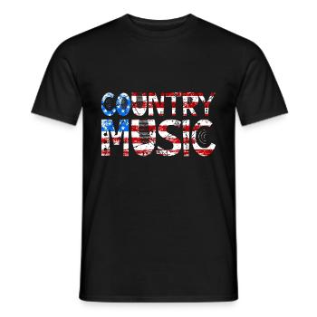 Country Music Retro Vintage Guitar - Men's T-Shirt - black - Front - AI Model Male 178 light (178cm)