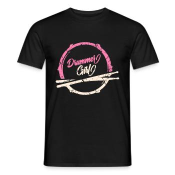 batteur fille percussion fille - T-shirt homme - noir - Devant - AI Model Male 178 light (178cm)
