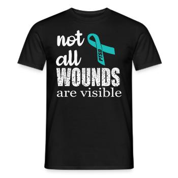 Nicht alle Wunden sind sichtbarE PTSD - Männer T-Shirt - Schwarz - Vorne - AI Model Male 178 light (178cm)